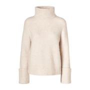 High Neck Knit Sweater Selected Femme , Beige , Dames