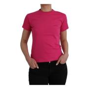 Katoenen Crew Neck Tee Roze Balenciaga , Pink , Dames