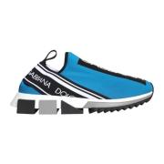 Blauwe Logo Lage Sneakers Dolce & Gabbana , Blue , Heren