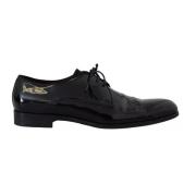 Zwarte Lakleren Veterschoenen Dolce & Gabbana , Black , Heren