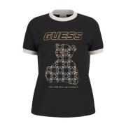 Zwarte dames T-shirt Guess , Black , Dames