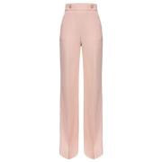 Dames Crepe Stretch Broek met Gouden Knopen Pinko , Pink , Dames