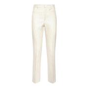 Luxe wol zijde wit gestreepte broek Tom Ford , White , Dames