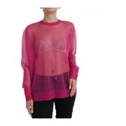 Roze Transparante Top Met Lange Mouwen En Ritssluiting Dolce & Gabbana...