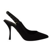 Elegante Zijden Pumps Schoenen Dolce & Gabbana , Black , Dames