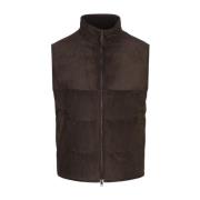 Bruin Suède Gewatteerd Gilet Ermenegildo Zegna , Brown , Heren