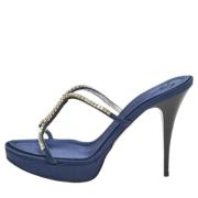 Pre-owned Satin sandals Giuseppe Zanotti Pre-owned , Blue , Dames