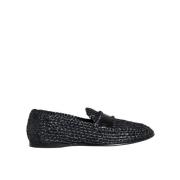 Raffia Slip-On Loafers Dolce & Gabbana , Black , Heren