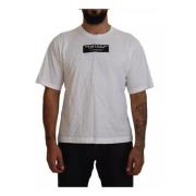 Logo Applicatie Katoenen T-shirt Wit Dolce & Gabbana , White , Heren