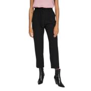 Casual Cropped Broek Vila , Black , Dames