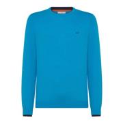 Turquoise Dubbele Rib Trui Sun68 , Blue , Heren