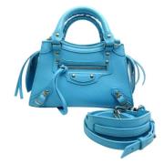 Pre-owned Leather balenciaga-bags Balenciaga Vintage , Blue , Dames