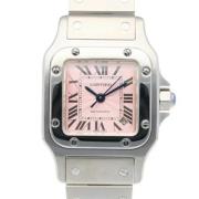 Pre-owned Stainless Steel watches Cartier Vintage , Pink , Dames