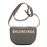 Pre-owned Leather shoulder-bags Balenciaga Vintage , Gray , Dames