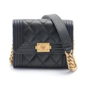 Pre-owned Leather chanel-bags Chanel Vintage , Black , Dames