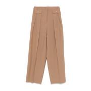 Hoge taille wijde pijpen broek in beige Semicouture , Beige , Dames