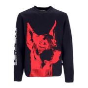 Zwarte Crewneck Sweater met Frontprint Iuter , Black , Heren