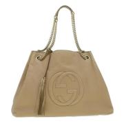 Pre-owned Leather gucci-bags Gucci Vintage , Beige , Dames