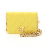 Pre-owned Leather chanel-bags Chanel Vintage , Yellow , Dames