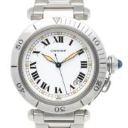 Pre-owned Stainless Steel watches Cartier Vintage , White , Heren