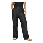 Zwarte Wijde Pijp Broek Dina.Au24 2-Biz , Black , Dames