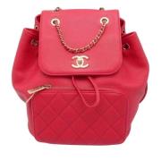 Pre-owned Leather backpacks Chanel Vintage , Pink , Dames