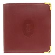 Pre-owned Leather wallets Cartier Vintage , Red , Heren