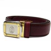 Pre-owned Leather belts Cartier Vintage , Red , Dames