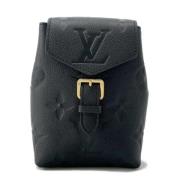 Pre-owned Leather backpacks Louis Vuitton Vintage , Black , Dames