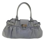 Pre-owned Leather shoulder-bags Salvatore Ferragamo Pre-owned , Gray ,...