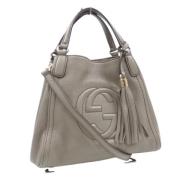 Pre-owned Leather handbags Gucci Vintage , Gray , Dames