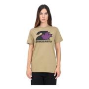 Groene Logo Print T-shirt Vrouwen Dsquared2 , Green , Dames