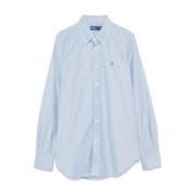 Lange mouw knoop voorover shirt Ralph Lauren , Blue , Dames