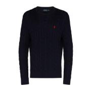 Lange Mouw Gebreide Trui Sweater Ralph Lauren , Blue , Heren