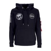 Nasa Voyager Hoodie Zwart Alpha Industries , Black , Heren