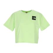 Groene Crop Tee met Logo Print The North Face , Green , Dames