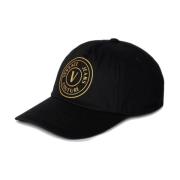 Zwarte Katoenen Baseballpet met Gouden Logo Versace Jeans Couture , Bl...