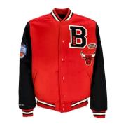 Chicago Bulls Varsity Jacket Rood/Zwart Mitchell & Ness , Red , Heren