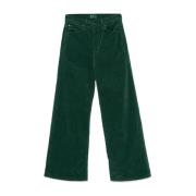 Groene Corduroy Flared Jeans Mother , Green , Dames