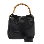 Pre-owned Leather handbags Gucci Vintage , Black , Dames