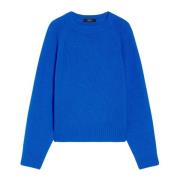 Blauwe Trui met Ribdetails Max Mara Weekend , Blue , Dames