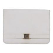 Pre-owned Leather clutches Dior Vintage , White , Dames