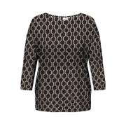 Zwart/Beige Link 3/4 Top Only Carmakoma , Black , Dames