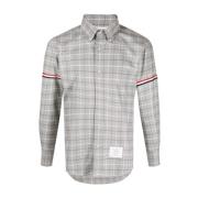 Grijze Tattersall Check Katoenen Overhemd Thom Browne , Gray , Heren