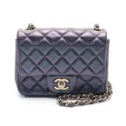 Pre-owned Leather chanel-bags Chanel Vintage , Blue , Dames