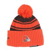 Cleveland Browns Pom Pom Beanie Hat New Era , Orange , Heren