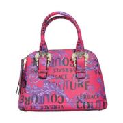 Fuchsia Logo Print Handtas met Afneembare Band Versace Jeans Couture ,...