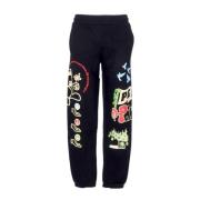 Zwarte Peace And Power Sweatpants Market , Black , Heren