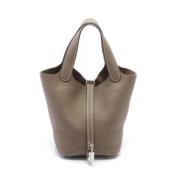 Pre-owned Leather handbags Hermès Vintage , Gray , Dames