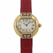 Pre-owned Yellow Gold watches Cartier Vintage , Beige , Dames